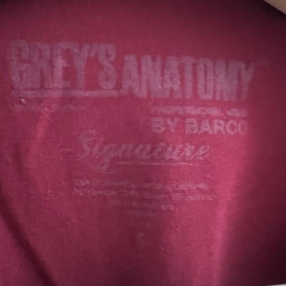 Barco SMALL Grey's Anatomy Signature Red Scrub Top Uniform Short Sleeve - Picture 9 of 11